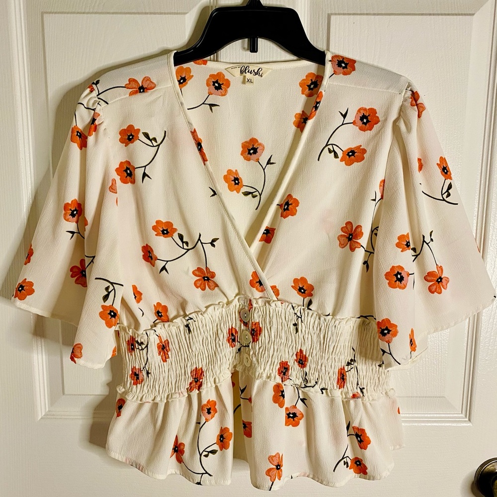 Hint of Blush Floral Top